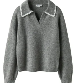 Name It Bluse - Polo Strik - NkfRikasa - Grey Melange