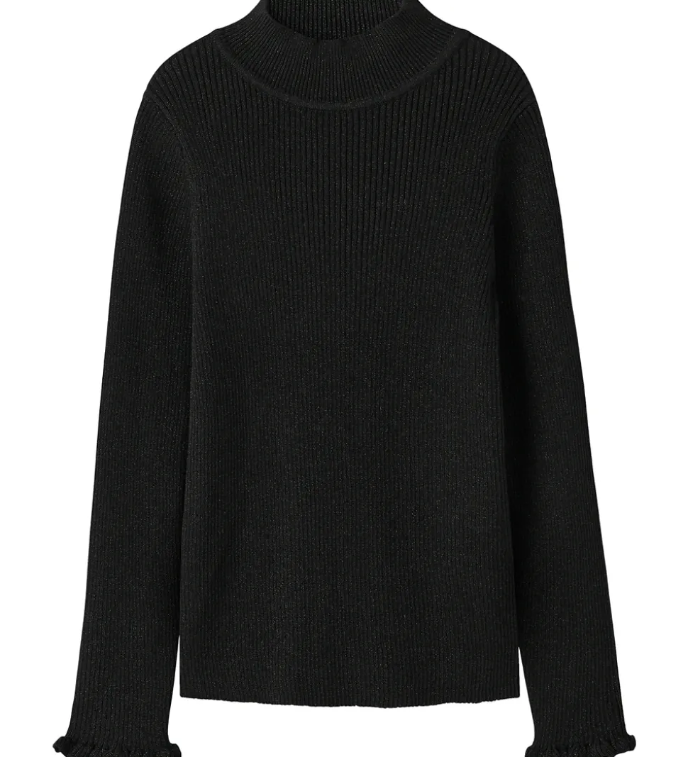 Name It Bluse - Rib - Glitter - NkfRiaglitter - Sort