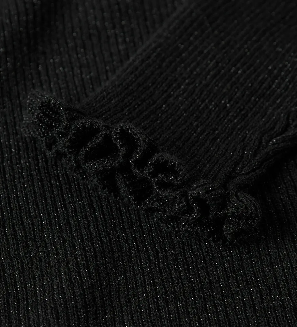 Name It Bluse - Rib - Glitter - NkfRiaglitter - Sort