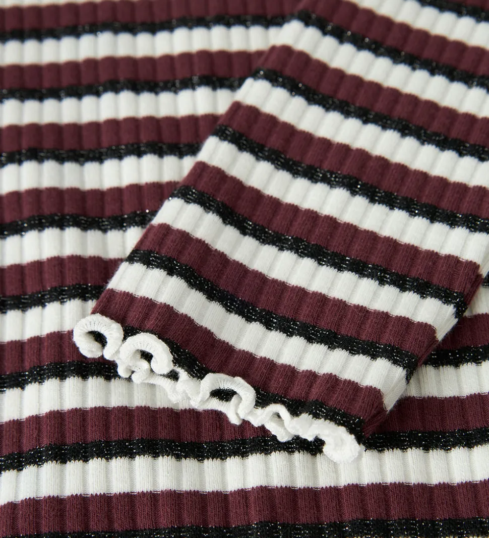 Name It Bluse - Rib - NkfVemma - Cloud Dancer/Black/Burgundy