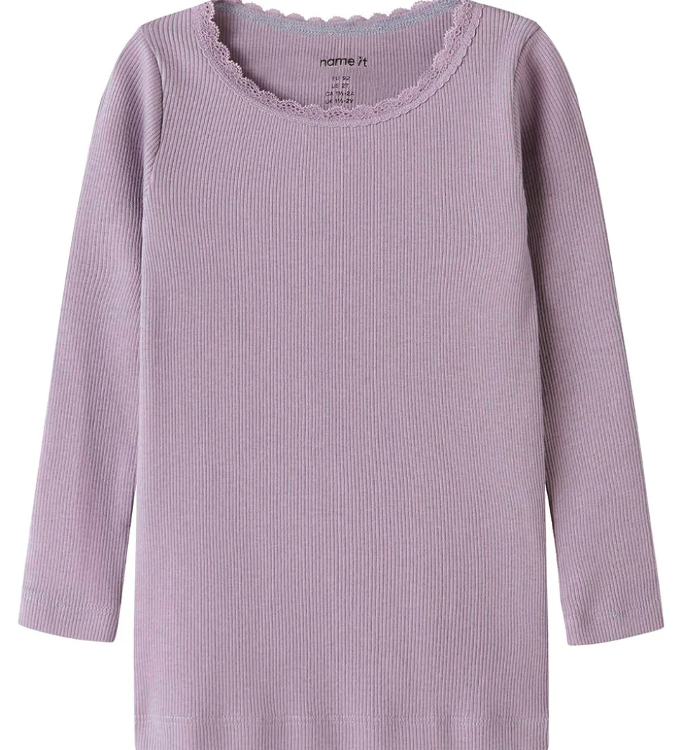Name It Bluse - Rib - Noos - NmfKab - Lavender Gray