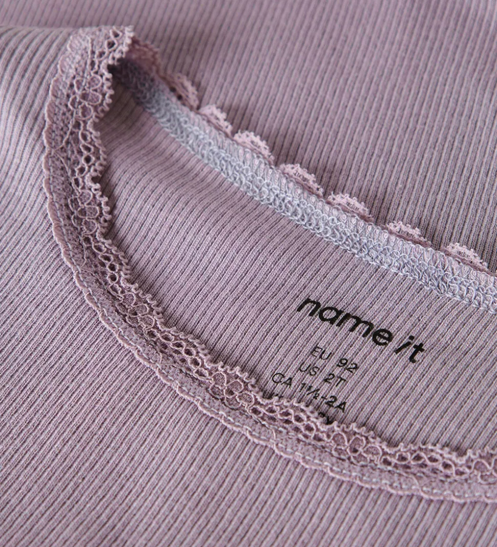Name It Bluse - Rib - Noos - NmfKab - Lavender Gray