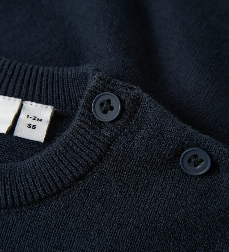 Name It Bluse - Strik - NbfRebow - Navy Blazer m. Sløjfe