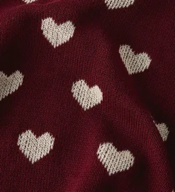 Name It Bluse - Strik - NmfOana - Burgundy/Peyote Heart