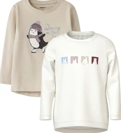 Name It Bluser - 2-Pak - NmfVix - Cloud Dancer/Cement Penguin