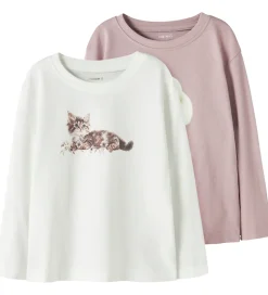 Name It Bluser - 2-pak - NmfVotea - Cloud Dancer/Keepsake Lilac