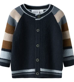 Name It Cardigan - Strik - Viskoseblanding - NbmSand - Navy Blaz