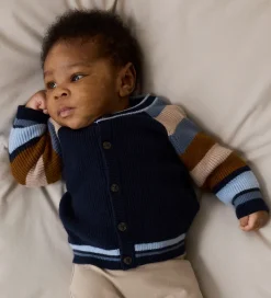 Name It Cardigan - Strik - Viskoseblanding - NbmSand - Navy Blaz