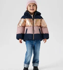 Name It Dynejakke - NmfMille - Dark Sapphire m. Striber