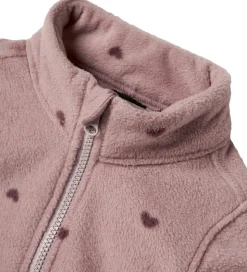 Name It Fleecedragt - NmnSpektra - Woodrose m. Hjerter