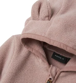 Name It Fleecejakke - NbnMeeko - Woodrose m. Ører