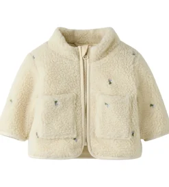 Name It Fleecejakke - Teddy - NbfMagot - Fog/Flower