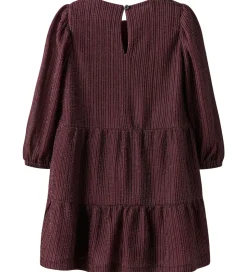 Name It Kjole - NmfRisilk - Burgundy m. Glimmer