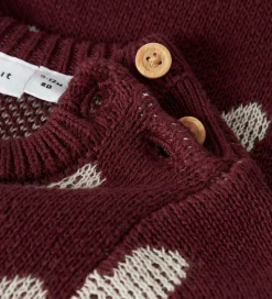 Name It Kjole - Strik - NbfOana - Burgundy/Peyote Heart