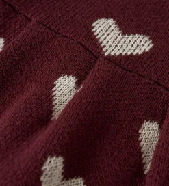 Name It Kjole - Strik - NmfOana - Burgundy/Peyote Heart