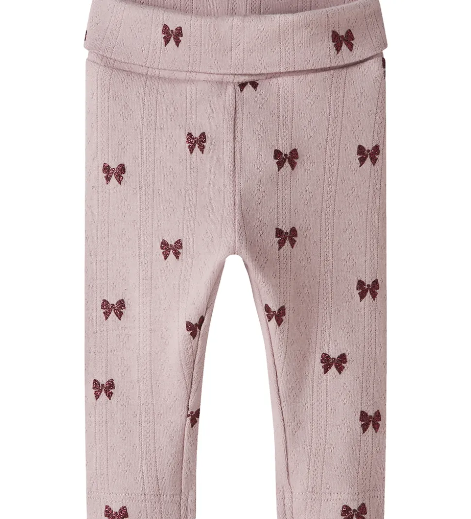 Name It Leggings - Hulmønster - NbfRibbea - Keepsake Lilac m. Sl