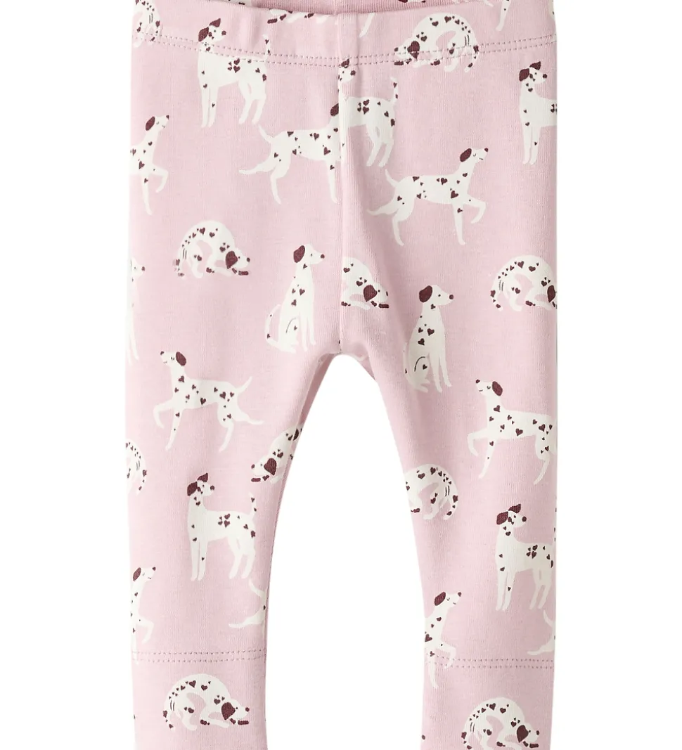 Name It Leggings - NbfKilas - Bleached Mauve/Cloud Dancer m. Pri