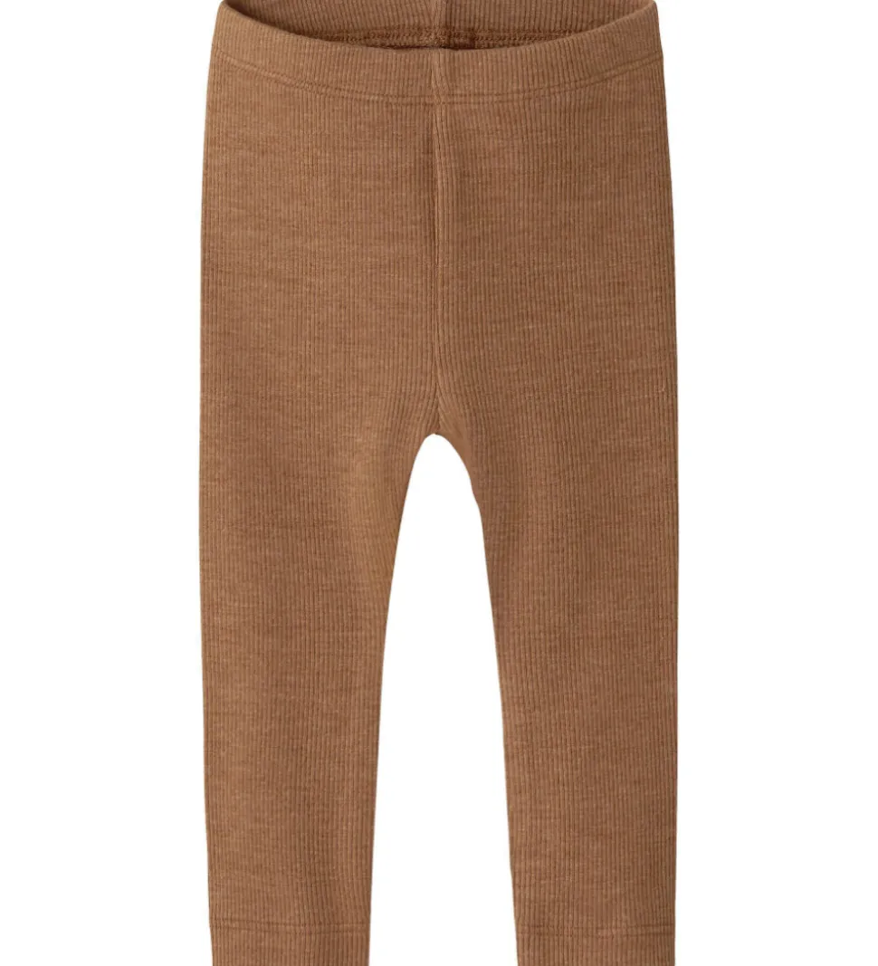 Name It Leggings - Rib - NbnKab - Toasted Coconut/Melange