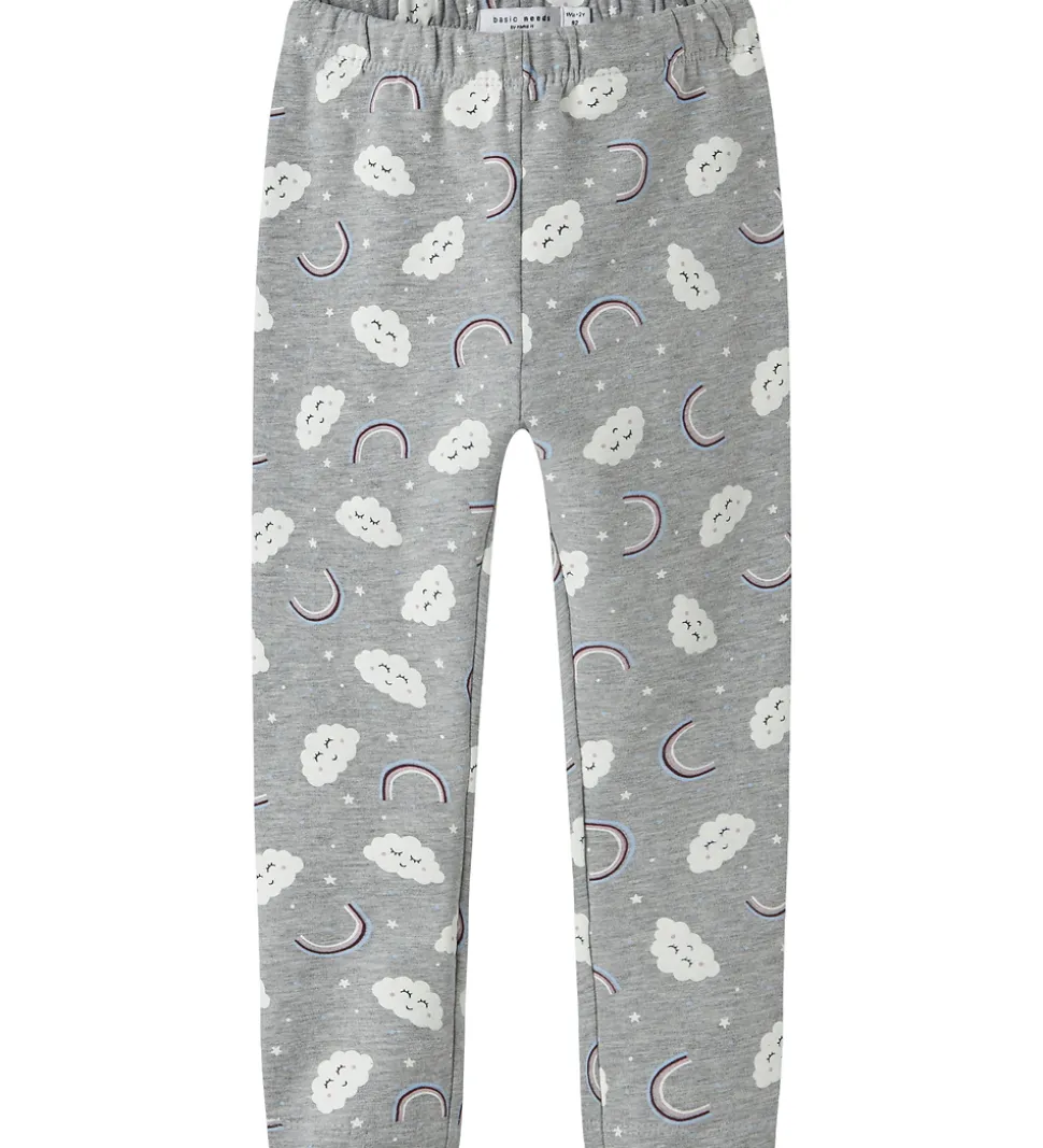 Name It Leggins - NmfDavina - AOP - Grey Melange/Rainbow Clouds