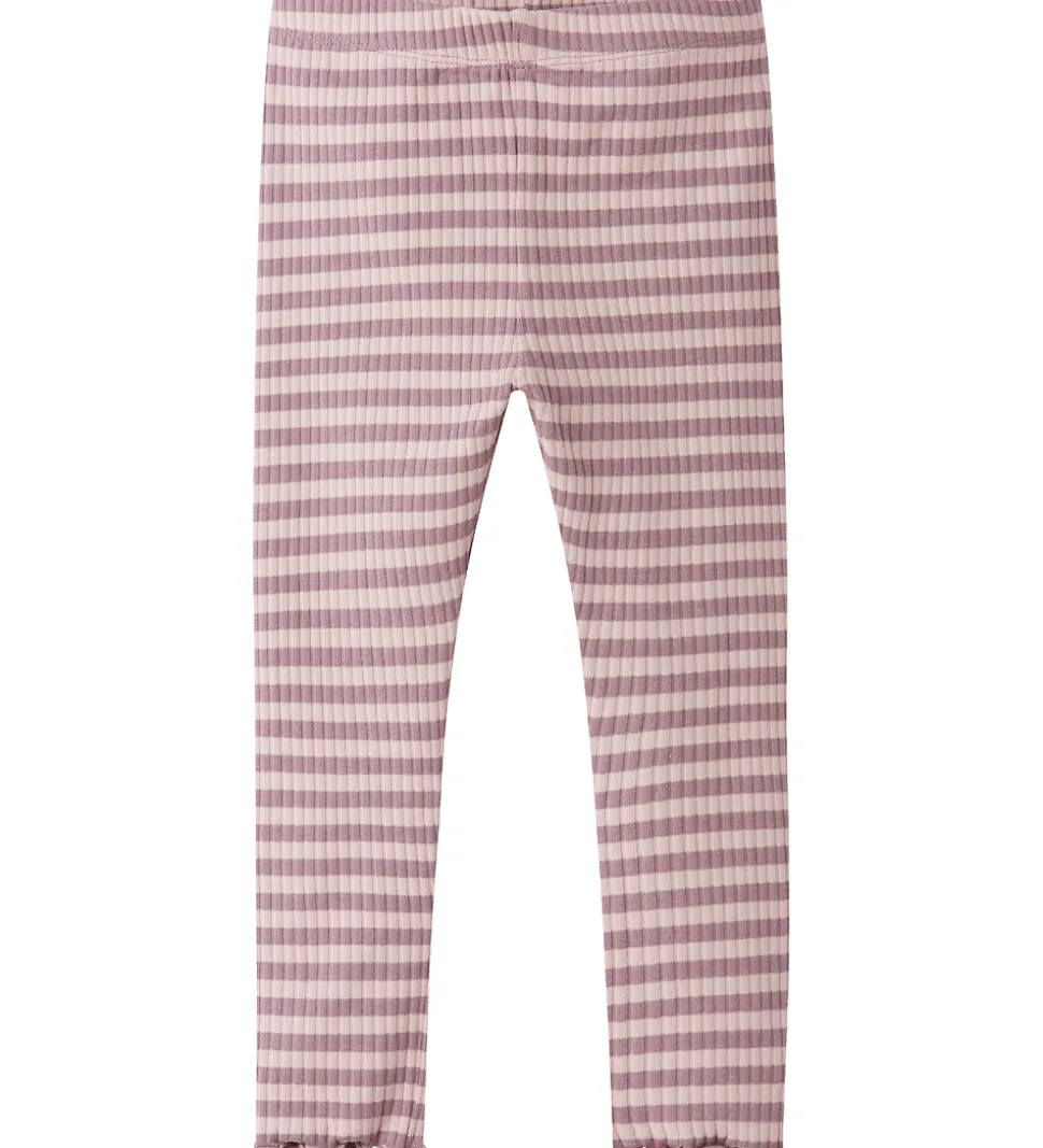 Name It Leggins - Rib - NmfVemma - Toadstool/Burnished Lilac
