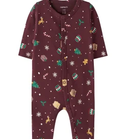 Name It Natdragt - NbnVismas - Burgundy/Xmas AOP