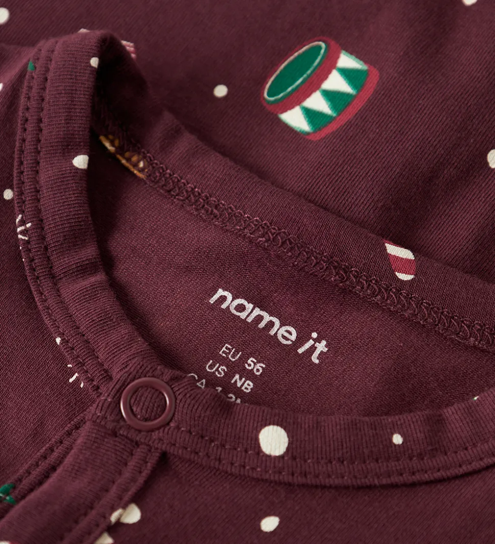 Name It Natdragt - NbnVismas - Burgundy/Xmas AOP