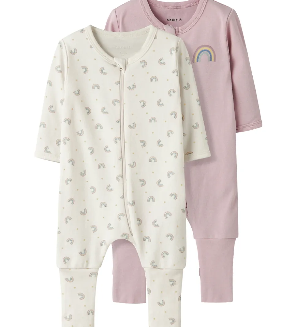 Name It Natdragt - 2-pak - Noos - NbfNightsuit - Jet Stream/W/Bu