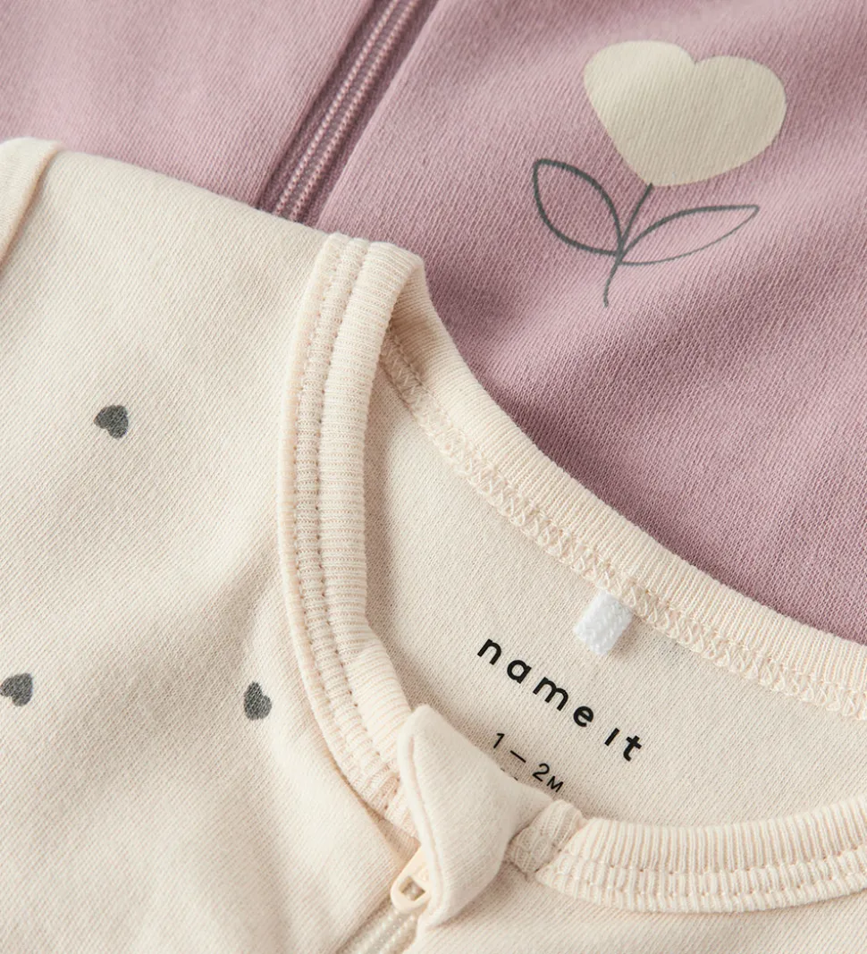 Name It Natdragt - 2-pak - Noos - NbfNightsuit - Summer Sand/W/D