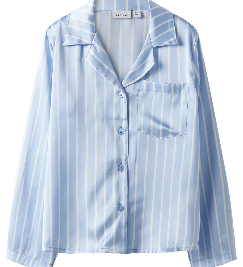 Name It Natskjorte - Satin - NkfRuth - Kentucky Blue