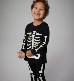 Name It Nattøj - 2-delt - Glow - NmnOwen - Sort/Lemonade