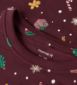 Name It Nattøj - NknVismas - Burgundy/Xmas AOP