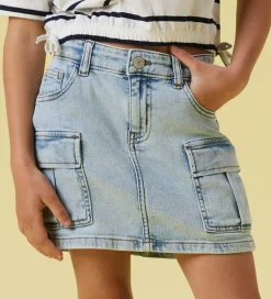 Name It Nederdel - Denim - NkfMillie - Cargo - Light Blue Bleach