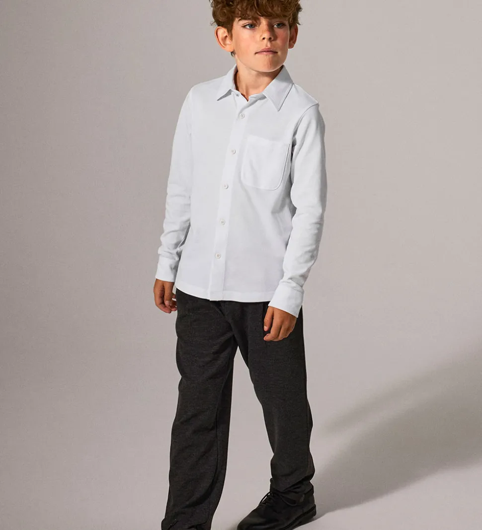 Name It Skjorte - Piqué - NkmRon - Jersey - Bright White