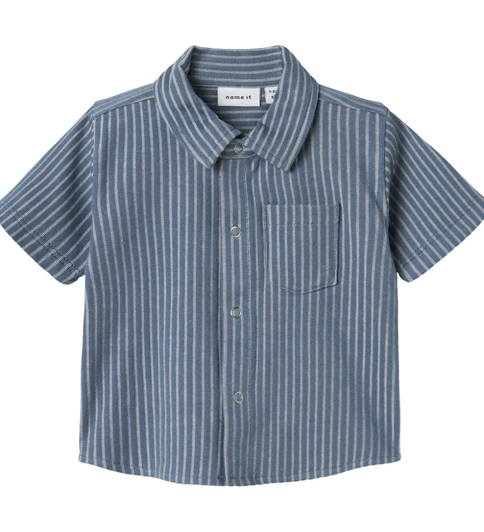 Name It Skjorte k/æ - NbmHelmar - Blue Mirage