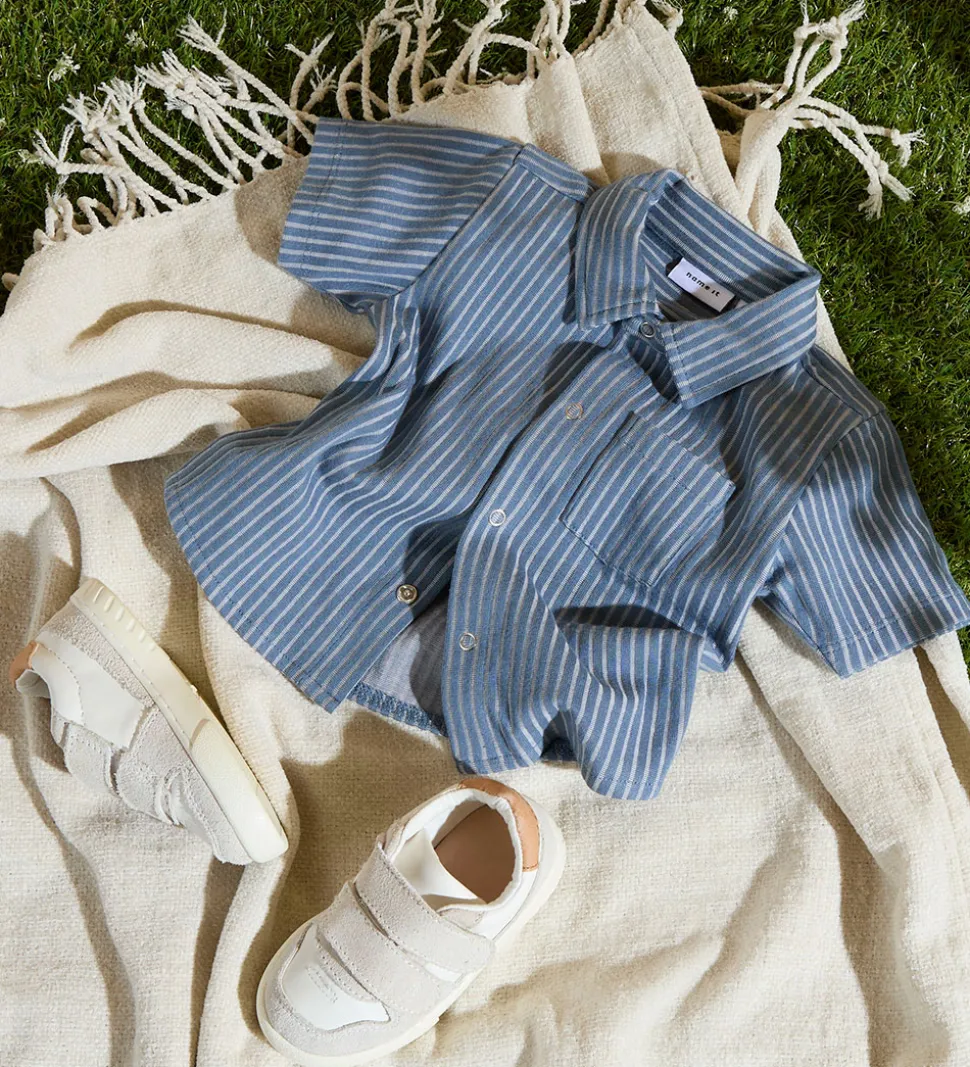 Name It Skjorte k/æ - NbmHelmar - Blue Mirage