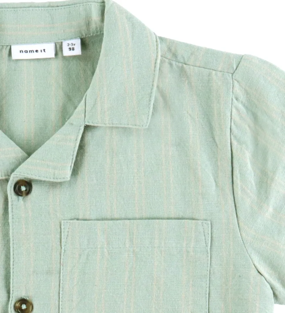 Name It Skjorte k/æ - NmmHalom - Slate Gray