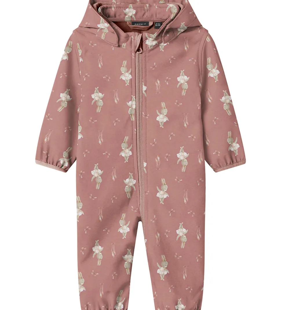 Name It Softshelldragt m. Fleece - NbnAlfa08 - Woodrose/BUNNY