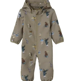 Name It Softshelldragt m. Fleece - NbnAlfa08 - Silver Mink/GO