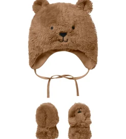Name It Sæt - Hue/Luffer - Teddy - NbnMatuta - Toasted Coconut