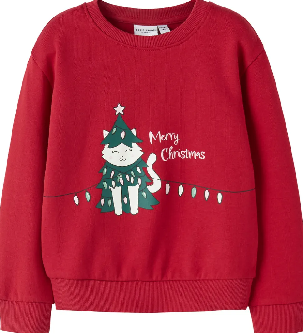 Name It Sweatshirt - NmfVismas - Jester Red/Xmas Cat