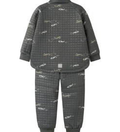 Name It Termotøj m. Fleece - NmmMoon - Grey Pinstripe
