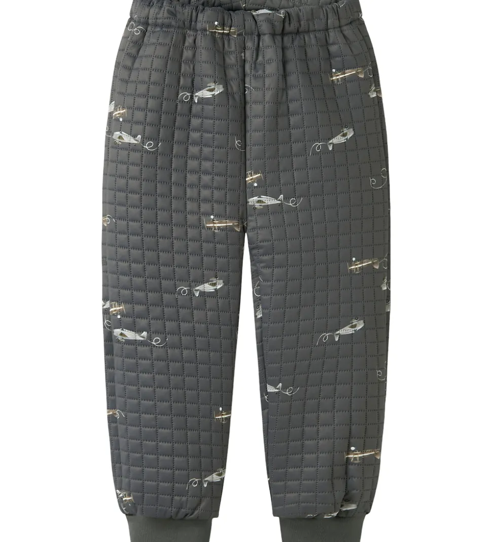 Name It Termotøj m. Fleece - NmmMoon - Grey Pinstripe