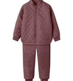 Name It Termotøj m. Fleece - PU - NmfMud - Rose Brown