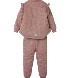 Name It Termotøj m. Fleece - NmfMoon - Woodrose m. Glitter