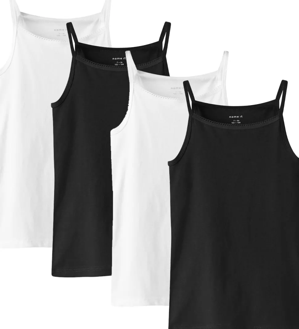 Name It Undertrøje - NOOS - NkfStrap - 4-pak - Sort/w/ 2 x Brigh