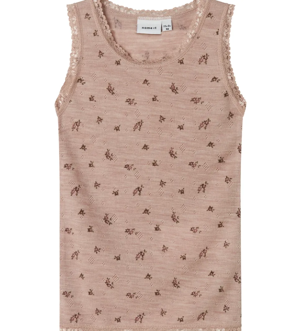 Name It Undertrøje - Uld - Hulmønster - NmfWang - Shadow Gray/Sm