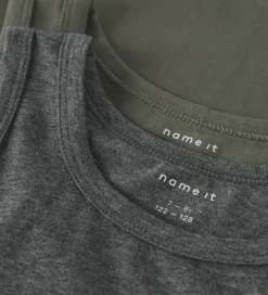 Name It Undertrøjer - Noos - NkmTank - 2-pak - Tea Leaf/Dark Gre