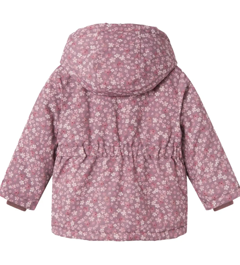 Name It Vinterjakke - NbfMaxi - Grape Shake/Flowers