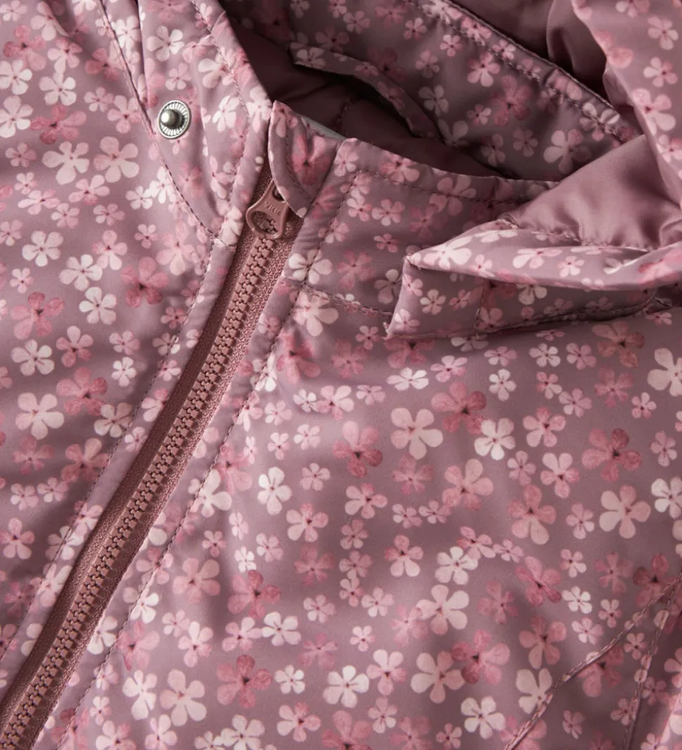 Name It Vinterjakke - NbfMaxi - Grape Shake/Flowers