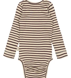 Petit Piao Body l/æ - Rib - Dark Grape/Off White